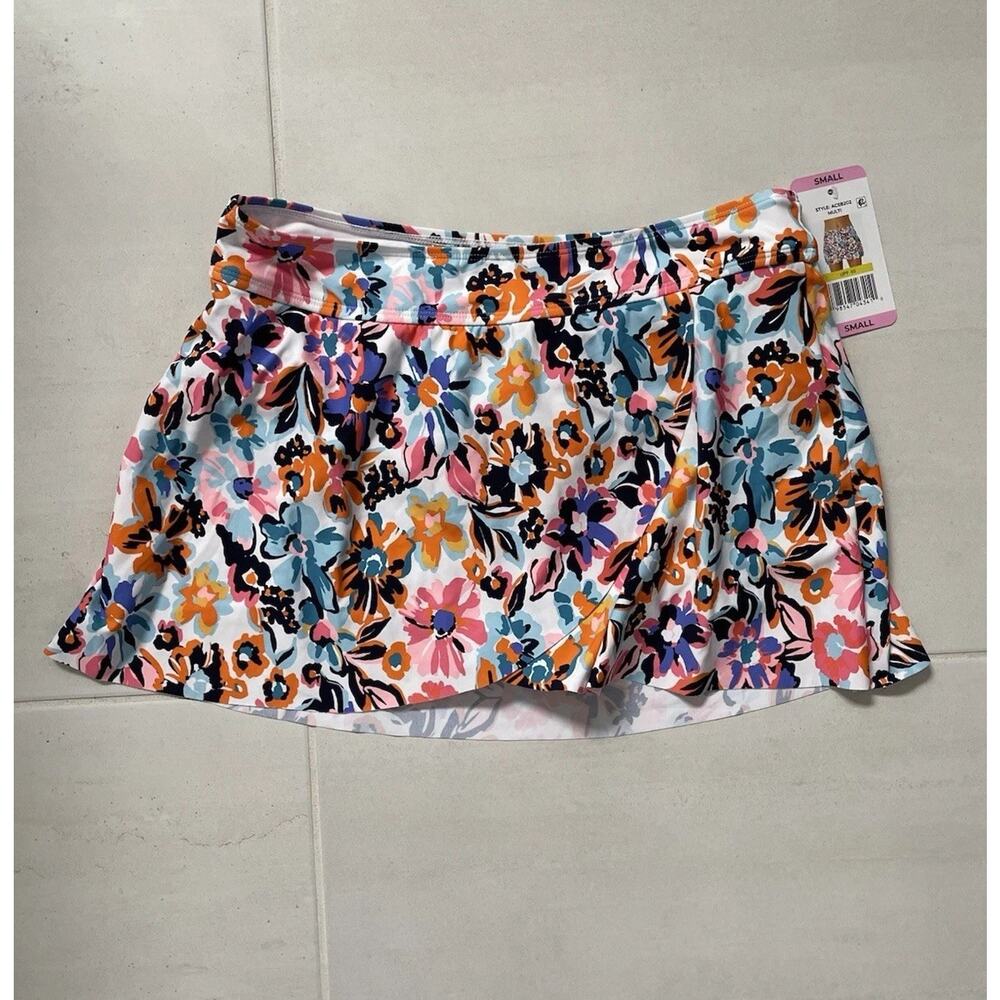 Anne Cole Swim Skirt Bikini Bottom Floral Swimwear Beach Summer